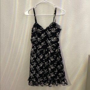 Black Skull Print Dress